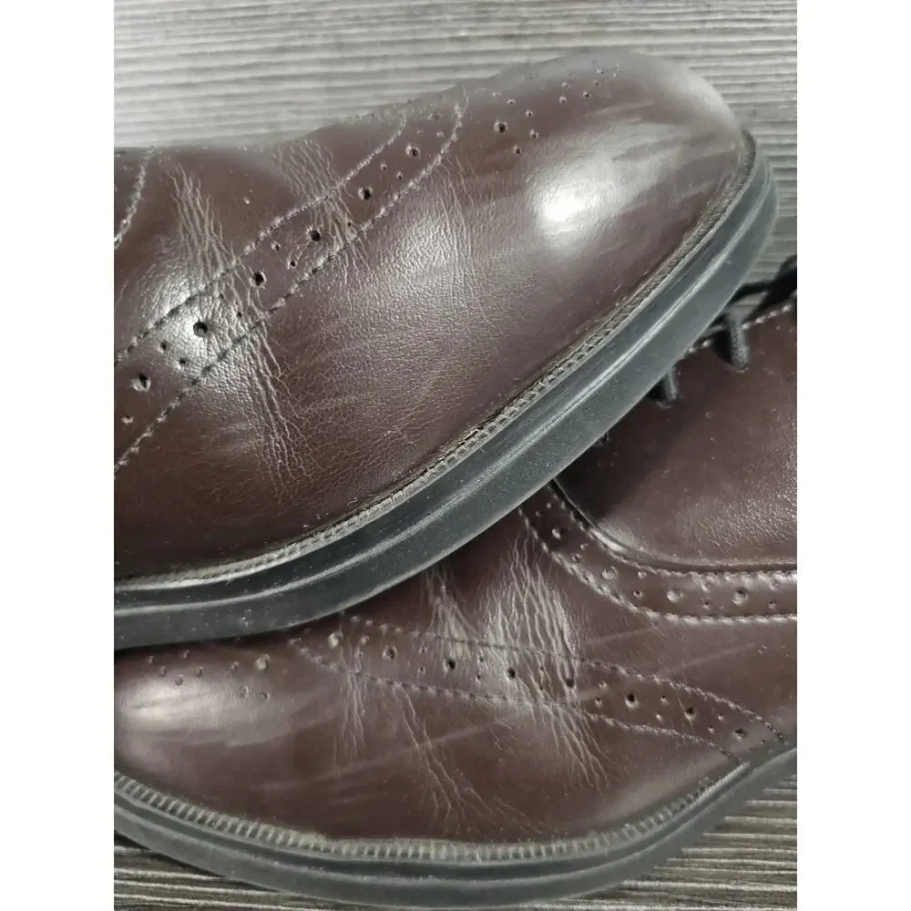 RED WING Brown Leather Wingtip Shoes Safety Toe MENS 12 USA Lace Up 2413-05
